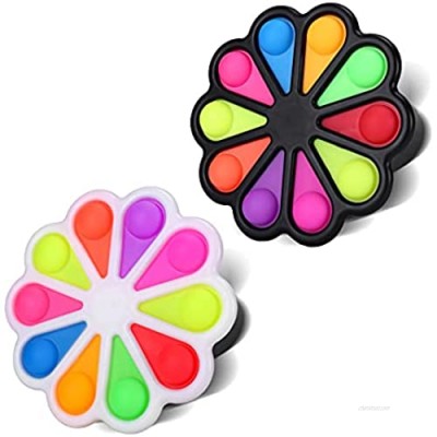 Veggicy Flower Simpl Dimple Fidget Toys Sensory Toy  Stress Relief Hand Toys for Kids Adults Anxiety Autism Toy Special Office Toys for Children and Adults Toys(Black and White)