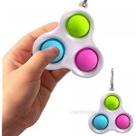 2Pack Cheap Simple Dimple Fidget Popper Toys Under 10 Dollars Mini Anxiety Stress Reliever Keychain for Kids and Adult