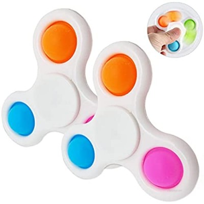 2PCS Simple Dimple Fidget Toys  Decompression Simple Sensory Toys  Silicone Fidget Spinner Toy  Hand Spinner Toys  Simple Office and Desk Toys for Kids Adults