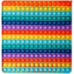 Big Size Push Pop Pop Bubble Fidget Toy Rainbow Square 225 Bubbles 11.8 Inch Pop Bubble Sensory Fidget Toy for Kids and Adults Fidget Popper Stress Reliever Toys for Autism ADHD (Rainbow Square)