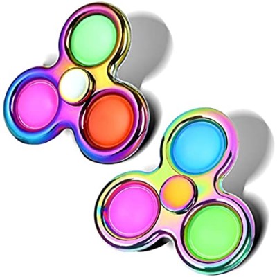 BRIGHT MOON 2 PCS Spinner Toy Dimple Fidget Toy Spinner Fidget Toy  Stress Relief Handheld Mini Fidget Toys for Kids