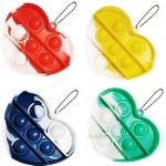 Clanam 4Pcs Mini Push pop Bubble Sensory Fidget Toy Anxiety Stress Reliever Hand Toys for Kids Adults Simple Keychain Toy Easily Attaches to Backpack