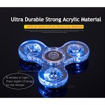 Fidget Spinner 5 Pack Led Light Up Fidget Spinner- Finger Toy Hand Fidget Spinner-for Kids with Anxiety Stress Reduce Birthday Gift Reward to Students Stay Focus Stress Relief(5 Pack)