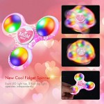 FIGROL Fidget Spinner - 2 Pack Led Light Up Fidget Spinner- Finger Toy Hand Fidget Spinner-for Kids with Anxiety Stress Reduce Birthday Gift Reward to Students Stay Focus Stress Relief