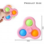 FIGROL Fidget Spinner Push & Pop Pop Bubble Sensory Simple Dimple Fidget Toy Fidget Dimple Spinner Stress Relief Finger Toy Hand Spinner Toys Simple Office and Desk Toys for Kids Adults(Pink)