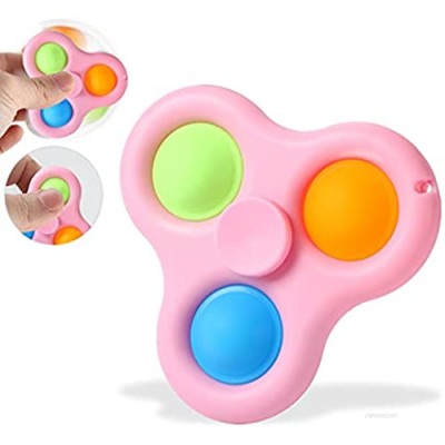 FIGROL Fidget Spinner Push & Pop Pop Bubble Sensory  Simple Dimple Fidget Toy  Fidget Dimple Spinner Stress Relief Finger Toy Hand Spinner Toys Simple Office and Desk Toys for Kids Adults(Pink)