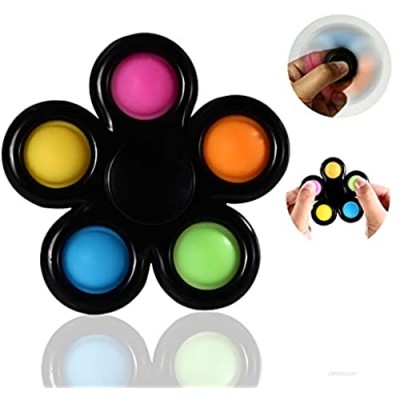 GOHEYI Push-Pop-Bubbles Fidget Spinner Toy  2 in 1 Popp Simple Dimple Spinner Toy Reducing Boredom  ADHD  Anxiety  Stress Relief Push-Bubbles Fidget Toy for Kids Adult