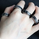 HUASAI Anxiety Rings for Women Fidget Band Rings Cool Stress Relief Spinner Rings Triple Interlocked Rings Roman Numerals Worry Rings for Men