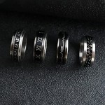 HUASAI Anxiety Rings for Women Fidget Band Rings Cool Stress Relief Spinner Rings Triple Interlocked Rings Roman Numerals Worry Rings for Men