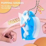 Inncen Mini 4 Pack Pop Fidget Keychain Simple Dimple Keychain Silicone Push Bubble Pop Keychain Sensory Toy Mini Heart Popping Out Anti-Anxiety Office Desk Toy Popper Stress Reliever Fidget Hand Toys
