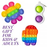 MutualProducts Push Pop Fidget Toys Among Us Push Pop Bubble Fidget Sensory Toys Autism Special Needs Stress Reliever Bubble Pop Toys for Kids and Adults Simple Dimple Fidget Toy (Fidget Pack of 3)