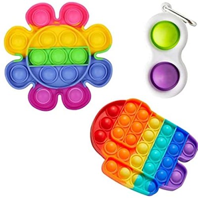 MutualProducts Push Pop Fidget Toys Among Us Push Pop Bubble Fidget Sensory Toys Autism Special Needs Stress Reliever Bubble Pop Toys for Kids and Adults Simple Dimple Fidget Toy (Fidget Pack of 3)