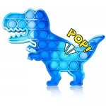 NUFR Push Pop Pop Bubble Sensory Tie-dye Dinosaur Soft Silicone Anxiety and Stress Relief Toys Logic Popping Game Board for Kids and Adults (Blue)