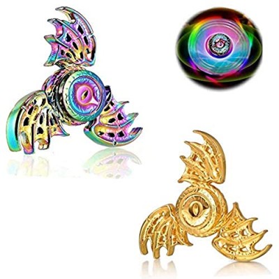 Phoenix Cool Fidgets Spinners  Dragon Wings Hand Finger Spinners Metal Focus Fingertip Gyro Anti Anxiety Stress Relief Spiral Twister ADHD EDC Toy Premium Best Gifts for Kids Adults(Rainbow&Golden)