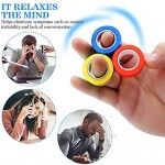 POPMISOLER Magnetic Rings Fidget Toy Set 5 Pack Fidget Magnets Spinner Toys Decompression Magic Fidget Rings for Kids and Adults Office School Anti-Stress Toys for Relieves Stress Anxiety