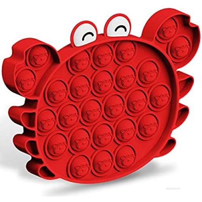 Push Pop Bubble Fidget Sensory Toy - Fidget Toys for Adults and Kids Educational Toys for Kids 5-7 Popper Fidget Toy for Autism Anxiety Relief (Crab Red)