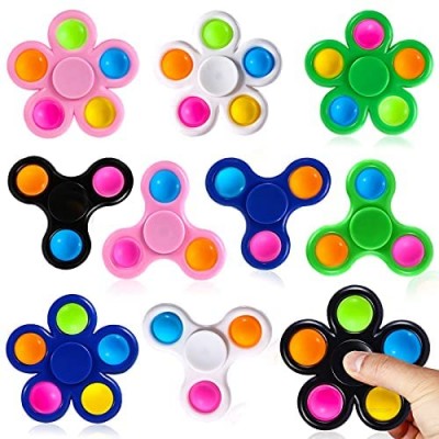 SCIONE 10 Pack Fidget Spinners   Fidget Toys Sensory Fidget Toys for Kids Adults Fidget Packs with Colorful ADHD Anxiety Stress Relief Reducer