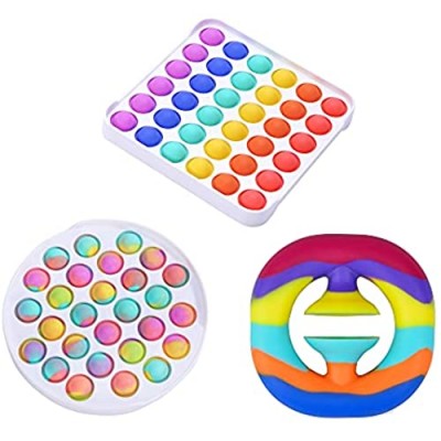 Simple Dimple Fidget Toy Sensory Popper 3 Pack with Better Pop Sounds and Tactile Feeling -Used for Stress Anxiety Relief And Decoration by Stressful Person，Kids and Family for Offices Home Outdoor .