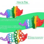 UPOALKER Rainbow Push Pop Bubble Sensory Fidget Toys - Silicone Fidget Toy Autism Special Needs Stress Relief Educational Home School Crafts Squeeze Toy Game for Kids Adults(2 Pack Rainbow Dinosaur)