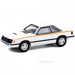 1980 Ford Mustang White with Stripes Vintage Ad Cars Series 4 1/64 Diecast Model Car by Greenlight 39060 D
