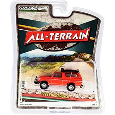 1995 Ford Bronco Sport with Off-Road Parts Orange All Terrain Series 11 1/64 Diecast Model Car by Greenlight 35190 D