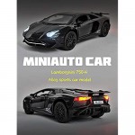 Alloy Collectible Black Lamborghini Toy Vehicle Pull Back Die-Cast Car Model with Lights and Sound