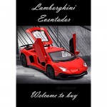 Alloy Collectible Red Lamborghini Car Toy Pull Back Vehicles Diecast Cars Model with Light & Sound