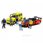 Car Meet 1 6 Piece Diecast Figurine Set for 1/64 Scale Models by American Diorama 76469