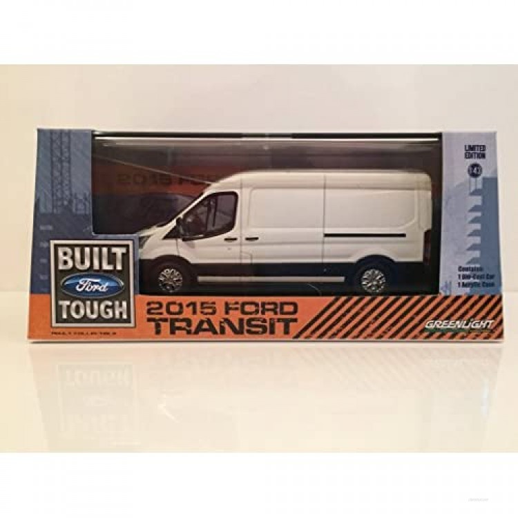 Greenlight 86039 2015 Ford Transit LWB Oxford White 1:43 Scale Diecast