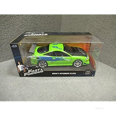 Jada Toys New 1:24 Display - Fast & Furious - Green Brian's Mitsubishi Eclipse Diecast Model Car