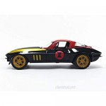 Marvel 1:24 1966 Chevy Corvette Die-cast Car with 2.75 Black Widow Figure Toys for Kids and Adults