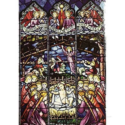 Advent Christmas card with 24 Doors and White Mailing Envelope Stained Glass Window (417856b) - 275 x 240 mm