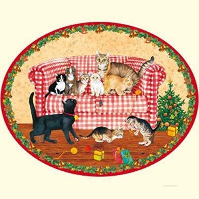 Coppenrath Kitty Christmas Very Large Flat Oval Traditional German Advent Calendar 55cm Wide x 40cm