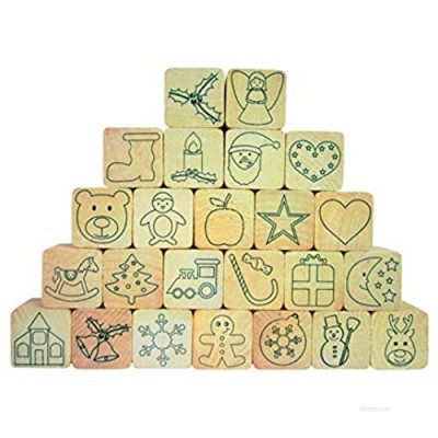 EDUPLAY 220103 Wooden Set Advent Calendar'' Christmas Stamps  Multi Colour