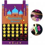 Eid Mubarak Advent Calendar Hanging Felt Countdown Calendar Eid Mubarak Felt Calendar Ramadan Countdown Calendar With Candy Pockets For Kids Gifts Ramadan Party Decor Supplies