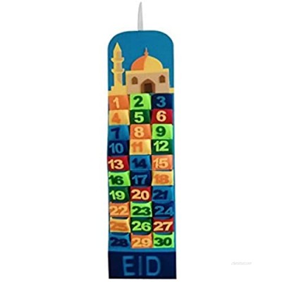 Eid Mubarak Advent Calendar Hanging Felt Countdown Calendar  Eid Mubarak Felt Calendar  Ramadan Countdown Calendar Eid Mubarak Wall 30Days Calendar With Pockets For Kids Gifts Ramadan Party Decor