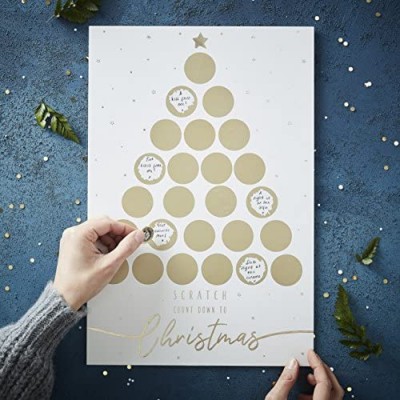 Ginger Ray Gold Scratch To Reveal Personalised Christmas Advent Calendar