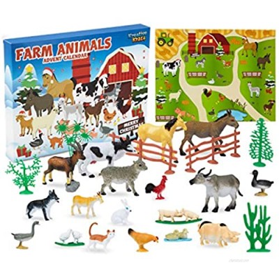 KreativeKraft Toys Advent Calendar 2020  Animal Countdown To Christmas Advent Calendars For Toddlers  Boys And Girls With 24 Surprises Including Horse  Cat  Dog And All Their Favourite Farm Animals