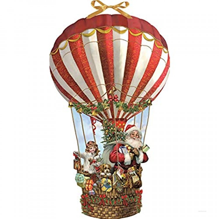 Large Deluxe Traditional Card Advent Calendar - Christmas Hot Air Balloon
