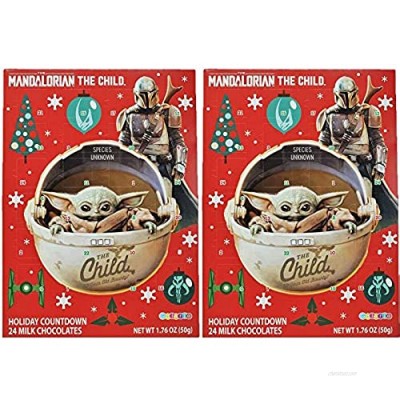 Needzo Star Wars Mandalorian The Child Milk Chocolate Candy Filled 2020 Christmas Advent Calendar  1.76 Ounce  Pack of 2