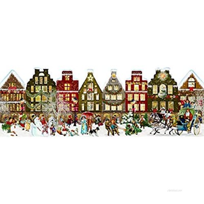 Nostalgic Leporello Houses Very Large Folded Houses Traditional German Advent Calendar 84 cm Wide x 30 cm