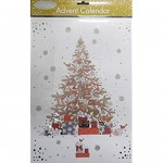 Pizazz Christmas Tree Gold Red Advent Calendar 24 x 35 cm Glitter varnish and foil with envelope Glick Advent Calendar