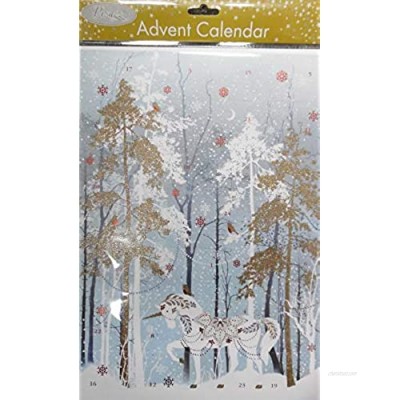 Pizazz Unicorn in the Forest Advent Calendar 24 x 35 cm Glitter varnish and foil with envelope Glick Advent Calendar