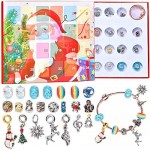 RTXUK Christmas Advent Calendar 2020 Jewellery Advent Calendars - Nice Gifts for Girls DIY Fashion Jewelry Set with 22 Charms Beads 2 Chain bracelet Set Present For 8-12 Year Old Girl