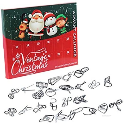 Sanmubo Advent Christmas Calendar  2020 Christmas Advent Calendar DIY Puzzle Games 24pcs Metal Wire Puzzle Toy Beautiful Gifts For Girls Children