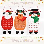 Tpocean Christmas Countdown Calendar Santa Claus Snowman Deer Hanging Advent Calendar Decorations For Home (Red)
