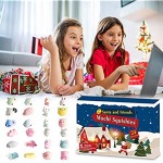 xiaowang Christmas Advent Calendar 2020 Unique Style 24PCS Cute Animal Squeezing Stress Toys Christmas Countdown Surprise Gift for Kids Boys and Girls