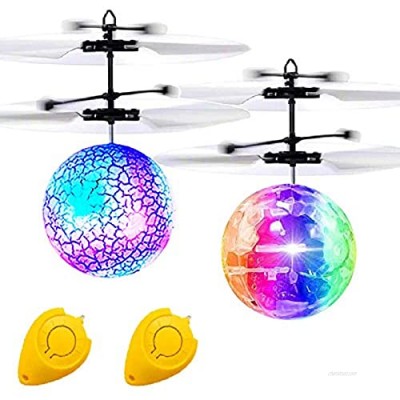 2 Pack Flying Balls Toys  RC Toys for Boys Girls Age 6 7 8 9 10 Remote Control Helicopter Light Up Mini Ball Drones Rechargeable Indoor Outdoor Sports Game Toys for Kids Holiday Birthday Gifts