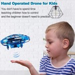 2 Pack Mini Drone for Kids Beginner Hand Controlled UFO Flying Ball Toys with 360° Rotating and LED Lights Quadcopter Drone Toy for Kids Birthday Party Favors Indoor Outdoor RC Helicopter Kids Gift