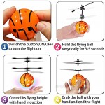 3 Pack Sport Fans Flying Ball Toys RC Toy for Kids Boys Girls Gifts Basketball Football Baseball Style Light Up Mini Ball Drone Remote Control Helicopter Holiday Birthday Gifts Outdoor Sport Game